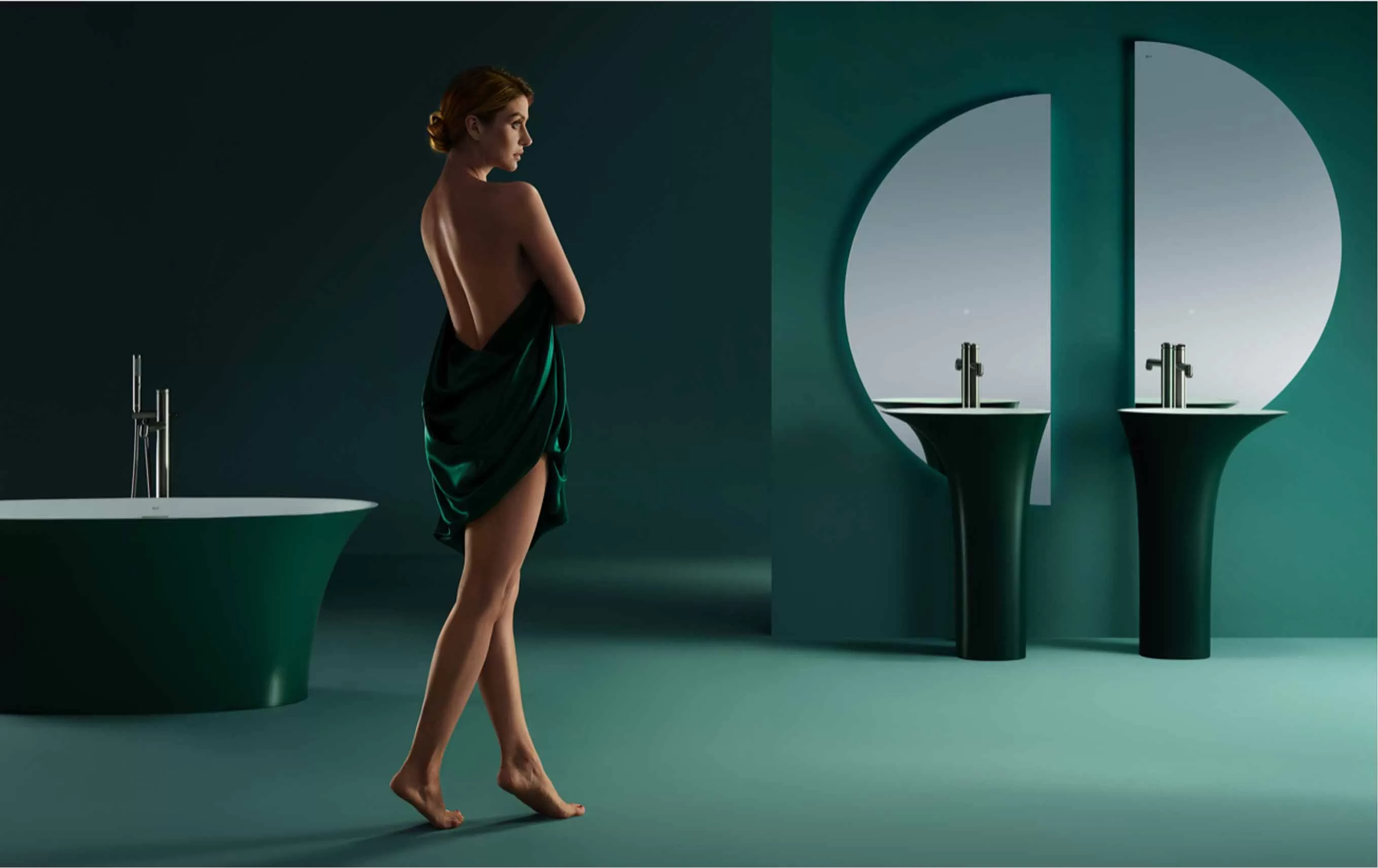 1Rolling image of the artificial Soild surface stone bathtub